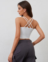 Sykooria White Sleeveless Undershirt Woman Spaghetti Strap Crop Tops Casual Trendy Slim Fit Tank Multipacks