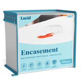 LUCID Encasement Mattress Protector - Completely Surrounds Mattress for Waterproof Protection, White, King