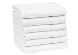 GOLD TEXTILES 12 White Economy Bath Towels Bulk (24x48 Inch) Cotton Blend for Softness-Commercial Grade Easy Care