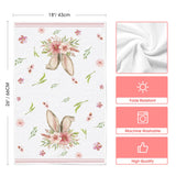 Artoid Mode Pink Bunny Rabbit Ears Floral Leaves Easter Kitchen Towels Dish Towels, 18x26 Inch Be Kind Seasonal Decoration Hand Towels Set of 4