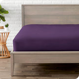 Fitted Bottom Sheet Queen Size - Premium 1800 Microfiber - Ultra-Soft Hotel Luxury - Deep Pocket - Durable and Long Lasting - Queen Fitted Sheet (Queen, Plum)