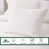 Lacoste Herringbone Stitch 3-Piece Quilt Set, King, White