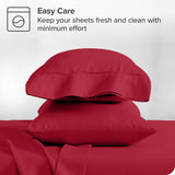 Bare Home Microfiber Pillow Cases - King Size Set of 2 - Cooling Pillowcases - Double Brushed - Red Pillowcases 2 Pack - Easy Care (King Pillowcase Set of 2, Red)