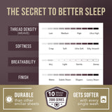 TEXAS LINEN CO. 100% Egyptian Cotton Sheets Queen Size - Snoozin' Supreme Collection 2000 Series Luxury Queen Bed Sheet Set, Cooling Sateen Weave, 17” Extra Deep Pocket Hotel Sheets (4 Pc, Light Grey)