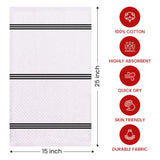 Infinitee Xclusives Premium Kitchen Towels – Pack of 6, 100% Cotton 15x25 Inches Absorbent Dish Towels - Tea Towels- Terry Kitchen Dishcloth Towels- Black Dish Cloth for Household Cleaning