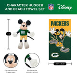 Northwest NFL Green Bay Packers Disney Character Hugger Pillow and Beach Towel Set, 27" x 54", Splash
