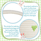 3 Pcs Easter Bunny Basket with Rabbit Ears Easter Egg Basket with Handle Woven Empty Easter Hunt Basket for Kids Toddler Baby Newborn Gifts Stuffer Candy Toy Storage Party Supplies, 12 x 9 Inch