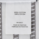 Lacoste 100% Cotton Percale Sheet Set, Graphic Stripe Print, Dark Grey, Full