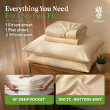 Cariloha Aloha Soft 100% Organic Bamboo Viscose Sheets – 4-Piece King Sheet Set – 16 in Deep Pockets – Buttery Soft, Hypoallergenic, Cooling Sheets – Oeko-TEX Standard 100 – Natural