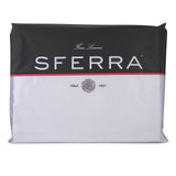 Sferra Grande Hotel Sheets - King, White/White, Italian Woven Cotton Percale Fabric Hotel Style Bedding, Double Row Satin Stitch Embroidery On Sheets & Pillowcases