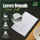 Pearl Linens Pack of 6 100% Cotton Bath Mat Towels, 20x30 inches, Soft & Absorbent Floor Towels for Bathroom, Not Bathroom Rugs, After Shower Mat, 687 GSM, Machine Washable, Airbnb Essentials, White