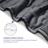 YnM 15lbs Weighted Blanket for Adults, Heavy Bed Throw Blanket with Cooling Glass Beads for All Season Use, Ideal for ~140lbs (48x72 Inches, Twin/Full, Dark Grey)