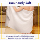 Alusa Home Bamboo Viscose Bath Towels - Ultra Soft & Plush 700 GSM Luxury Bath Towels - Super Absorbent & Quick Drying - 6 Piece Towel Set (Papyrus)