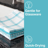 T-fal Premium Waffle Dish Cloths: Highly Absorbent, Super Soft - 100% Cotton, 12"x13" Flat Waffle Dish Cloth for Cleaning & Drying, (4-Pack), Breeze