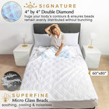 Aricove Cooling Weighted Blanket for Adults, 15 lbs, Full/Queen Size Weighted Blanket, 60x80 inches, Silky Soft Bamboo Viscose, Machine Washable, White