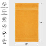 Melissa Linen, 2 Piece Hand Towel Set, 100% Turkish Cotton Face Hand Towels for Bathroom, 20 in x 35 in, Absorbent, Quick Dry, Durable and Soft, Spa and Hotel Quality, Yellow