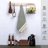 Evelynen Turkish Hand Towels for Bathroom & Kitchen Towels Decorative Set of 2 | Boho Farmhouse Hand Towels with Hanging Loops for Face, Tea, Dish, Kitchen & Bath | (16" x 32" - Khaki)