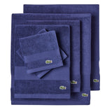 Lacoste Heritage Supima Cotton 6-Piece Towel Set, 2 Bath Towels, 2 Hand Towels, 2 Washcloths, Navy