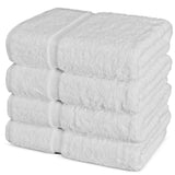 Chakir Turkish Linens 4 Piece Large Bath Towels, 100% Cotton Turkish Towels for Bathroom, Luxury Soft Absorbent Bath Towel Set, 27 x 54 Inches, White