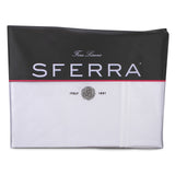 Sferra Grande Hotel Sheets - King, White/White, Italian Woven Cotton Percale Fabric Hotel Style Bedding, Double Row Satin Stitch Embroidery On Sheets & Pillowcases