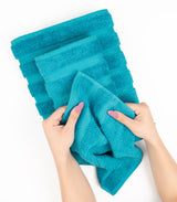 American Soft Linen Luxury 4 Piece Bath Towel Set, 100% Cotton Turkish Bath Towels for Bathroom, 27x54 in Extra Large Bathroom Shower Towels, Aqua Blue Bath Towels