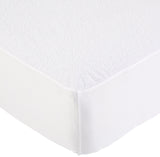 Amazon Basics Waterproof Breathable Mattress Protector, Queen Size, 18 inch Deep, Machine Washable, White