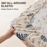 JSD Boho Floral Printed Queen Sheet Set Extra Deep Pocket