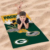 Northwest NFL Green Bay Packers Disney Character Hugger Pillow and Beach Towel Set, 27" x 54", Splash