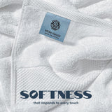 White Classic Luxury Bath Towels Set of 4 Large - 700 GSM Turkish Cotton Ultra Soft Bath Towels 27x54 | Highly Absorbent and Quick Dry | Hotel Towels for Bathroom Luxury, Plush Shower Towels, White