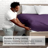 Fitted Bottom Sheet Queen Size - Premium 1800 Microfiber - Ultra-Soft Hotel Luxury - Deep Pocket - Durable and Long Lasting - Queen Fitted Sheet (Queen, Plum)