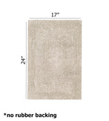 COTTON CRAFT 2 Pack Reversible Bath Mat - Soft Plush Bath Rug -17x24- Linen