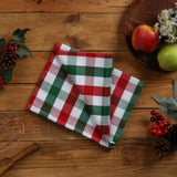 Urban Villa Christmas Set of 6 Kitchen Towels 20×30 Inch 100% Cotton Highly Absorbent Dish Towels Premium Quality Ultra Soft Bar & Tea Towels with Mitered Corners- Red/Green/White