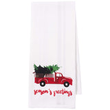KAF Home Pantry Kitchen Holiday Dish Towel Set of 4, 100-Percent Cotton, 18 x 28-inch (Vintage Red Christmas Truck)