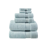Madison Park Signature Splendor Luxury 100% Cotton Bathroom Towel Set - Soft, Plush 1000 GSM Heavyweight Hotel Quality, Zero Twist, Highly Absorbent, Quick Dry, Multi Sizes, Blue 6 Piece