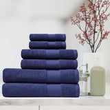 Lacoste Heritage Supima Cotton 6-Piece Towel Set, 2 Bath Towels, 2 Hand Towels, 2 Washcloths, Navy