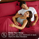 Bare Home Microfiber Pillow Cases - King Size Set of 2 - Cooling Pillowcases - Double Brushed - Red Pillowcases 2 Pack - Easy Care (King Pillowcase Set of 2, Red)