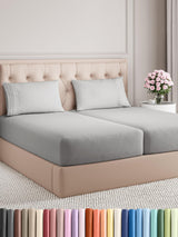 Split King Size 5 Piece Sheet Set - Comfy Breathable & Cooling Bed Sheets Set - Hotel Luxury Bedding for Women, Men, Kids & Teens - Deep Pockets, Easy-Fit, Soft & Wrinkle Free - Oeko-Tex - French Grey