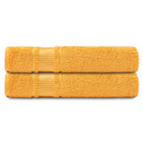 Melissa Linen, 2 Piece Hand Towel Set, 100% Turkish Cotton Face Hand Towels for Bathroom, 20 in x 35 in, Absorbent, Quick Dry, Durable and Soft, Spa and Hotel Quality, Yellow