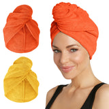 Turbie Twist 2-Pack Microfiber Hair Towel for Beauty, Travel, Gifting - Wrap Turban for Straight, Wavy & Curly Hair - Premium Personal Care- Evening Blue & Dark Shadow