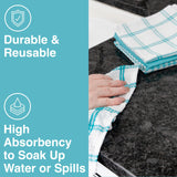 T-fal Premium Waffle Dish Cloths: Highly Absorbent, Super Soft - 100% Cotton, 12"x13" Flat Waffle Dish Cloth for Cleaning & Drying, (4-Pack), Breeze