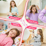 EK4YDNDS 100% Cotton Girls Robe, Soft Spa Kimono Long Bathrobe for Kids 2-12 Years(lavender,6y)