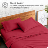 Bare Home Microfiber Pillow Cases - King Size Set of 2 - Cooling Pillowcases - Double Brushed - Red Pillowcases 2 Pack - Easy Care (King Pillowcase Set of 2, Red)