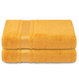 Melissa Linen, 2 Piece Hand Towel Set, 100% Turkish Cotton Face Hand Towels for Bathroom, 20 in x 35 in, Absorbent, Quick Dry, Durable and Soft, Spa and Hotel Quality, Yellow