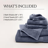 BOLL & BRANCH Plush Bath Sheet Set, 6 Pieces, Mineral