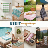 Utopia Towels - 4 Pack Turkish Beach Towel (40 x 72 Inches) - 100% Cotton Big Beach Towels Oversized - No Sand, Lightweight & Quick Dry - Prewashed for Soft Feel (Cool Grey, Aqua, Pink, Sea Foam)