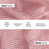 Waffle Robe for Women by BOCA TERRY, Waffle Knit Robe, Long Cotton Kimono Hotel Bathrobe, Pink Small/Medium