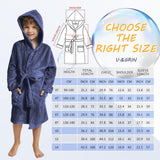 V.&GRIN Boys Fleece Robe, Hooded Toddler Soft Fuzzy Bathrobe for Kids 3-14 Years(Navy 7-8