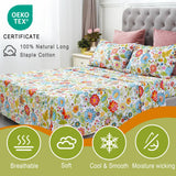 Bedlifes Floral Sheets King 800 Thread Count 100% Egyptian Cotton Sheets King Size-Cooling Sheets Soft Breathable Sateen Luxury Hotel Sheets-16 Deep Pocket 4Piece-(King,Colorful)