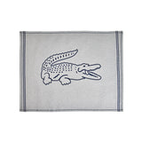 Lacoste Vintage Croc Oversized 50" x 70" Fleece Throw Blanket, Grey