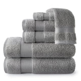 Peacock Alley Liam Turkish Bath Towels - 600 Gram Weight, Extra-Long Staple Low Twist Cotton - Luxury Bath Towel Collection in 4 Colors - 6pc Towel Set (Dark Grey)